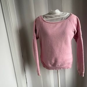 Jill Stuart Top, Long Sleeve Crewneck Shirt, Pale Pink, Small